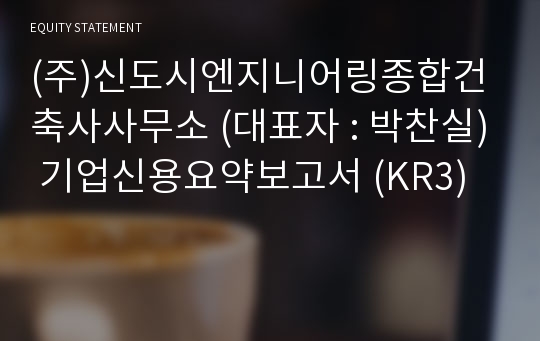 (주)신도시엔지니어링종합건축사사무소 기업신용요약보고서 (KR3)