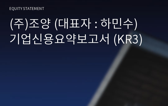 (주)조양 기업신용요약보고서 (KR3)