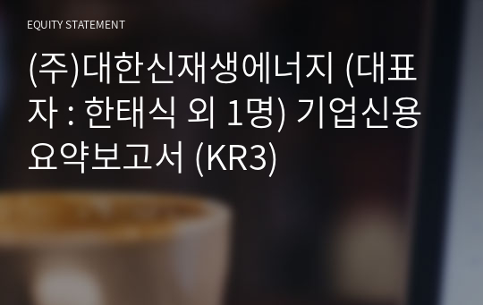 (주)대한신재생에너지 기업신용요약보고서 (KR3)