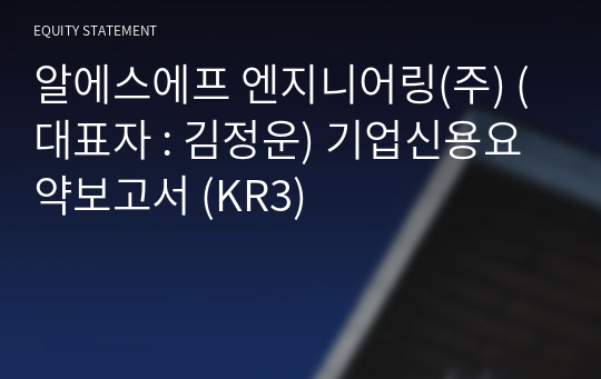 알에스에프 엔지니어링(주) 기업신용요약보고서 (KR3)