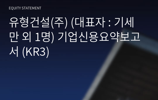 유형건설(주) 기업신용요약보고서 (KR3)