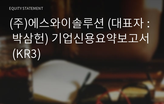 (주)에스와이솔루션 기업신용요약보고서 (KR3)