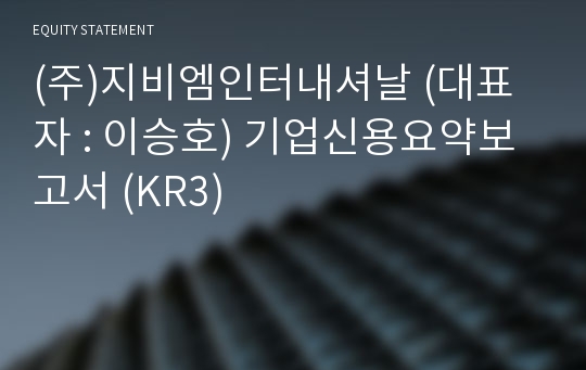 (주)지비엠인터내셔날 기업신용요약보고서 (KR3)