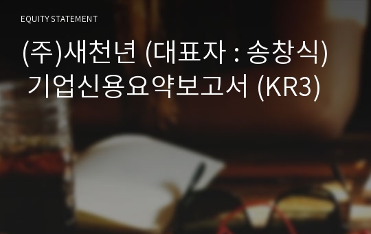 (주)새천년 기업신용요약보고서 (KR3)