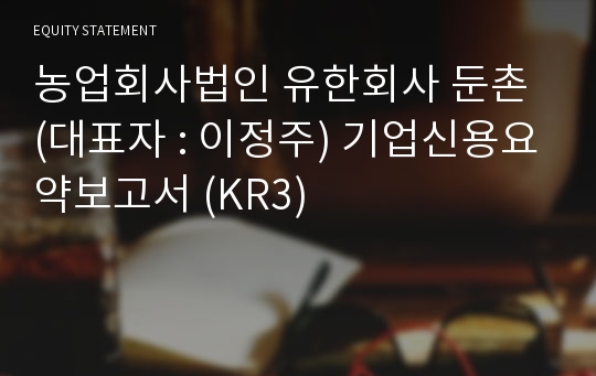 농업회사법인 유한회사 둔촌 기업신용요약보고서 (KR3)