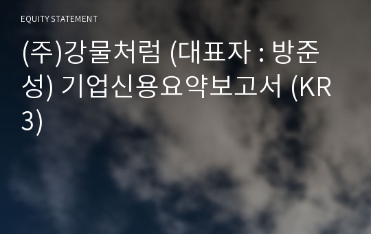 (주)강물처럼 기업신용요약보고서 (KR3)