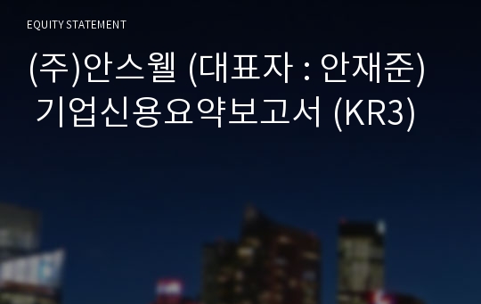 (주)안스웰 기업신용요약보고서 (KR3)