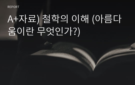 A+자료) 철학의 이해 (아름다움이란 무엇인가?)