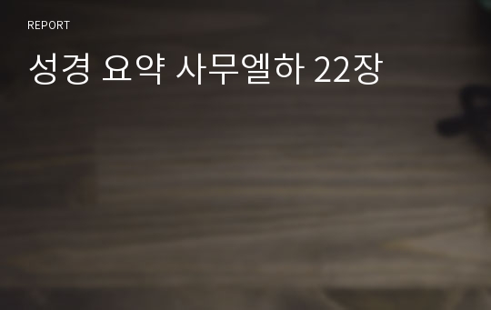 성경 요약 사무엘하 22장