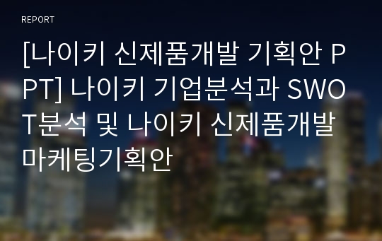 나이키 신제품개발 기획 PPT