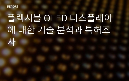 플렉서블 OLED 디스플레이에 대한 기술 분석과 특허조사