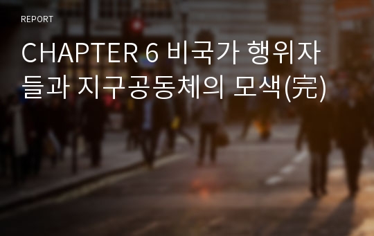 CHAPTER 6 비국가 행위자들과 지구공동체의 모색(完)