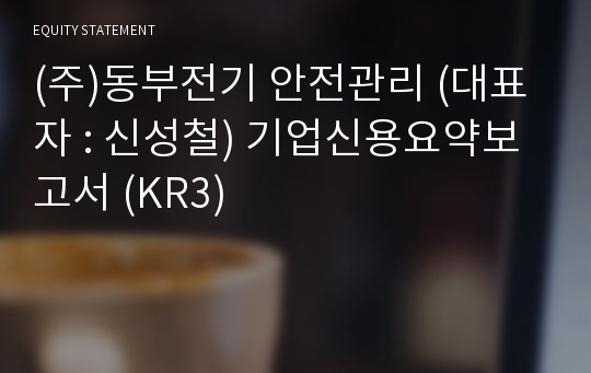 (주)동부전기 안전관리 기업신용요약보고서 (KR3)