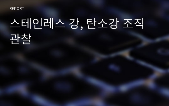 스테인레스 강, 탄소강 조직관찰