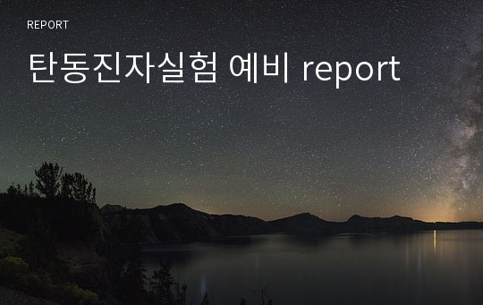 탄동진자실험 예비 report