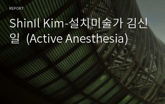 ShinIl Kim-설치미술가 김신일  (Active Anesthesia)