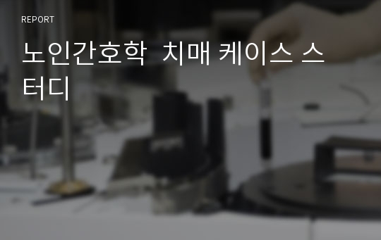 노인간호학  치매 케이스 스터디