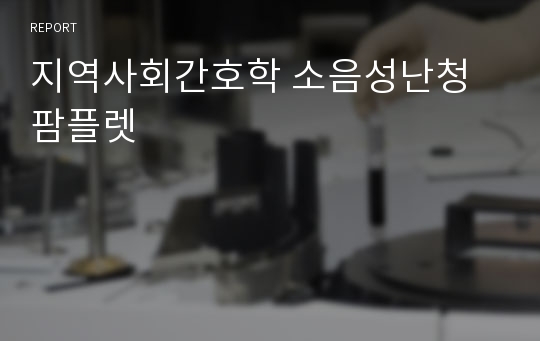 지역사회간호학 소음성난청 팜플렛