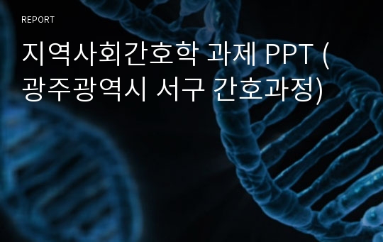 지역사회간호학 과제 PPT (광주광역시 서구 간호과정)