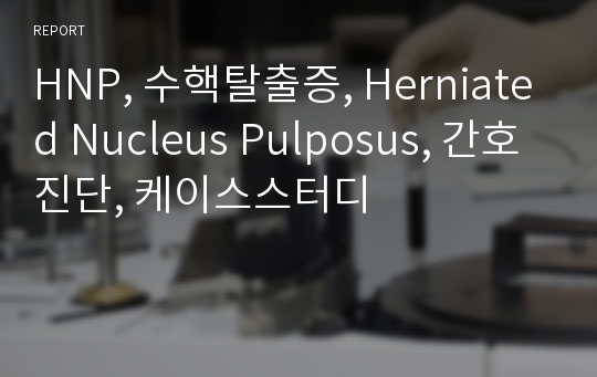 HNP, 수핵탈출증, Herniated Nucleus Pulposus, 간호진단, 케이스스터디