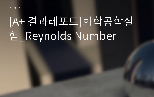 [A+ 결과레포트]화학공학실험_Reynolds Number
