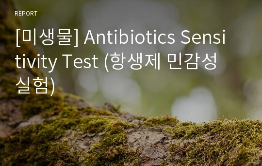 [미생물] Antibiotics Sensitivity Test (항생제 민감성 실험)