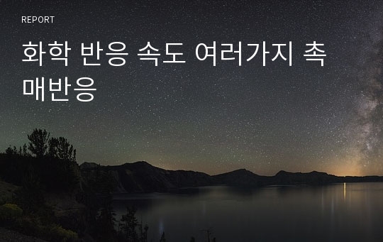 화학 반응 속도 여러가지 촉매반응