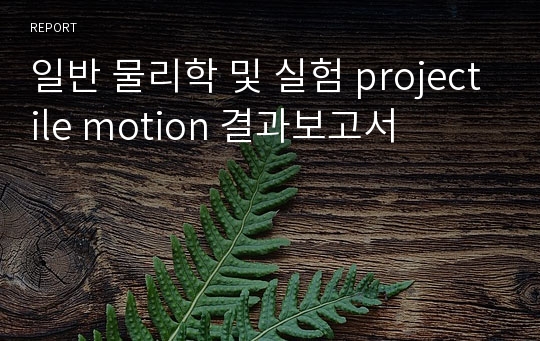 일반 물리학 및 실험 projectile motion 결과보고서