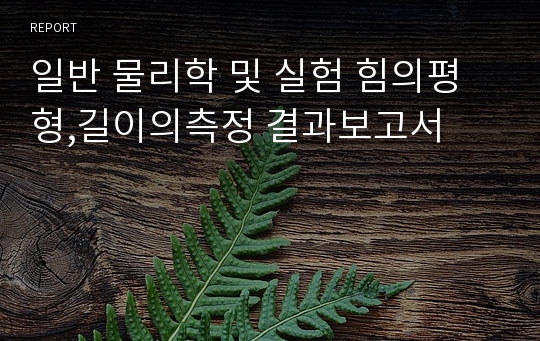 일반 물리학 및 실험 힘의평형,길이의측정 결과보고서