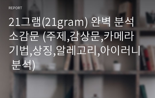 21그램(21gram) 완벽 분석 소감문 (주제,감상문,카메라기법,상징,알레고리,아이러니 분석)