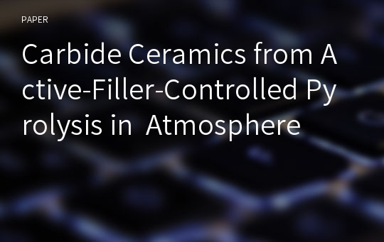 Carbide Ceramics from Active-Filler-Controlled Pyrolysis in  Atmosphere