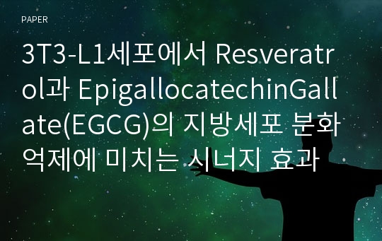 3T3-L1세포에서 Resveratrol과 EpigallocatechinGallate(EGCG)의 지방세포 분화 억제에 미치는 시너지 효과