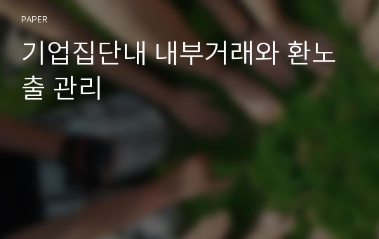 기업집단내 내부거래와 환노출 관리