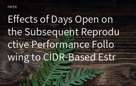 Effects of Days Open on the Subsequent Reproductive Performance Following to CIDR-Based Estrus Synchronization in Lactating Dairy Cows