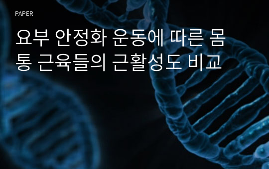 요부 안정화 운동에 따른 몸통 근육들의 근활성도 비교