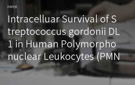 Intracelluar Survival of Streptococcus gordonii DL1 in Human Polymorphonuclear Leukocytes (PMNs)