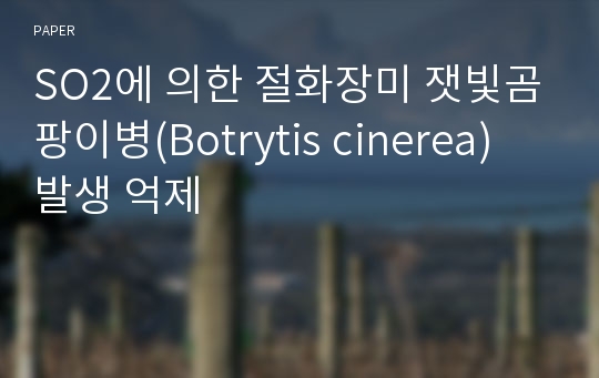 SO2에 의한 절화장미 잿빛곰팡이병(Botrytis cinerea) 발생 억제