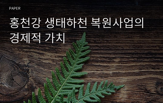 홍천강 생태하천 복원사업의 경제적 가치