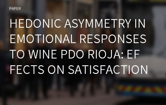 HEDONIC ASYMMETRY IN EMOTIONAL RESPONSES TO WINE PDO RIOJA: EFFECTS ON SATISFACTION AND EXPRESSED BUYING INTENTIONS