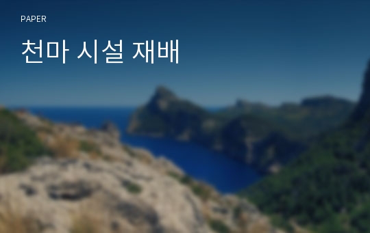 천마 시설 재배