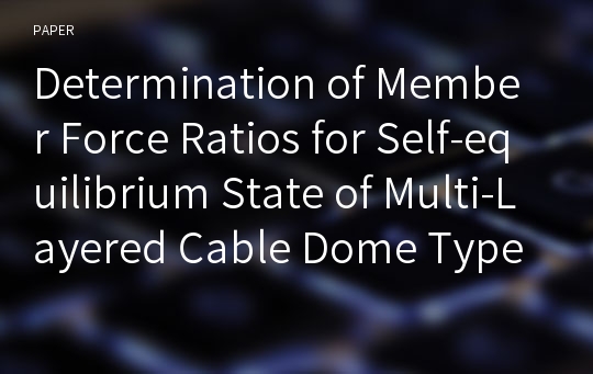 Determination of Member Force Ratios for Self-equilibrium State of Multi-Layered Cable Dome Type Structures