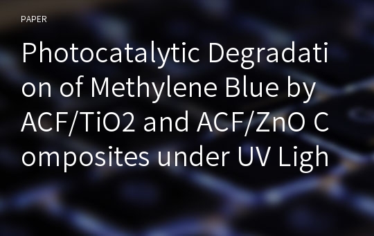 Photocatalytic Degradation of Methylene Blue by ACF/TiO2 and ACF/ZnO Composites under UV Light