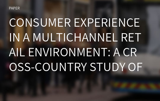 CONSUMER EXPERIENCE IN A MULTICHANNEL RETAIL ENVIRONMENT: A CROSS-COUNTRY STUDY OF THE FASHION INDUSTRY