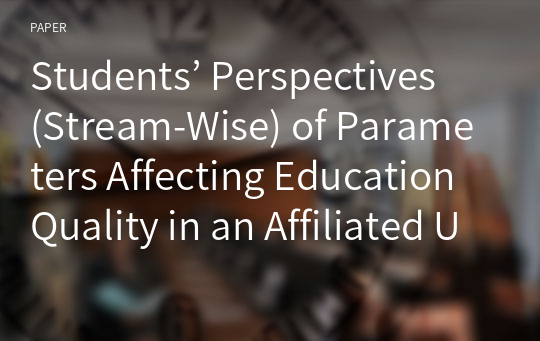 Students’ Perspectives (Stream-Wise) of Parameters Affecting Education Quality in an Affiliated Undergraduate Engineering Institution