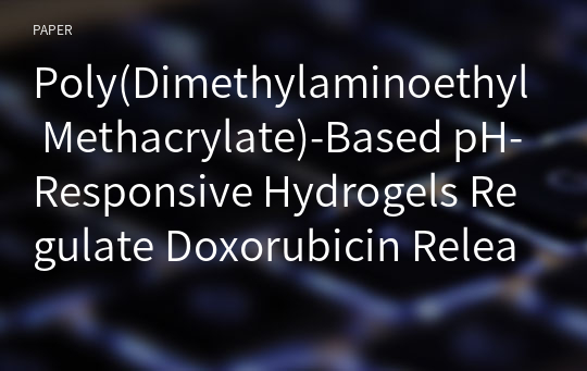 Poly(Dimethylaminoethyl Methacrylate)-Based pH-Responsive Hydrogels Regulate Doxorubicin Release at Acidic Condition