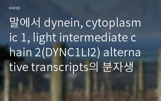말에서 dynein, cytoplasmic 1, light intermediate chain 2(DYNC1LI2) alternative transcripts의 분자생물학적 분석