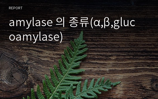 amylase 의 종류(α,β,glucoamylase)