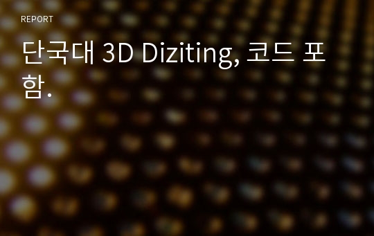 단국대 3D Diziting, 코드 포함.