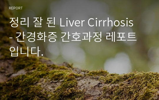 정리 잘 된 Liver Cirrhosis - 간경화증 간호과정 레포트입니다.