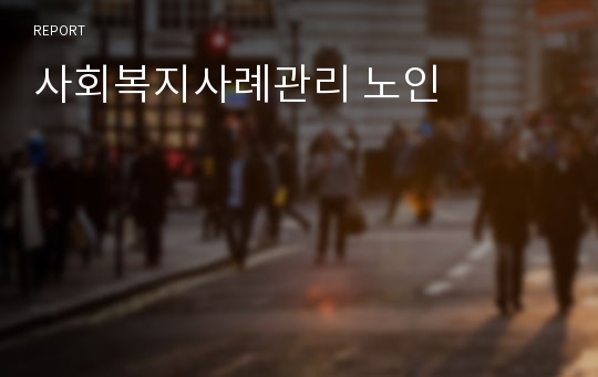 사회복지사례관리 노인